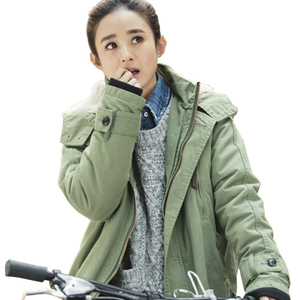 杉杉来了同款军绿色羊羔绒棉衣女休闲韩版冬装加厚中