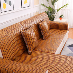 夏季麻将沙发垫客厅欧式防滑竹席凉垫红木竹垫子夏天凉席坐垫定做