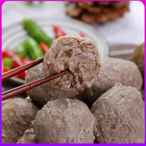 正宗潮汕黑椒牛肉丸2斤1000g汕头特产牛筋丸火锅烧烤必选食材包邮