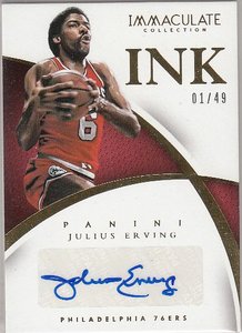 nba球星卡 panini 50大巨星 j博士欧文 签名卡亲笔签字卡限49首编