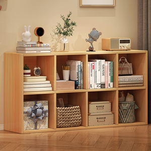 书架置物架落地书柜八格柜格子柜矮柜客厅组合柜家用收纳储物柜子