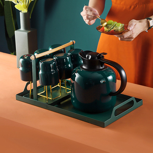斯鲁卡304不锈钢保温壶水杯套装热水壶咖啡杯组合家用茶壶套装