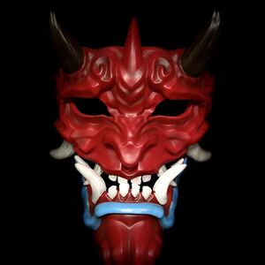 般若面具cos舞会半脸面具鬼脸日式能面摆件万圣节道具动漫周边