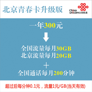 北京联通校园卡大流量5G上网手机电话校园卡老号改套餐升级学生卡