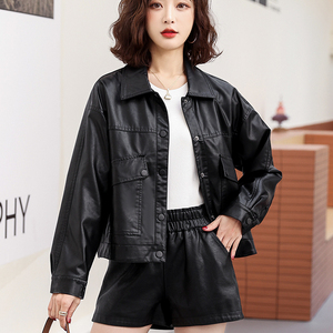 时尚气质流行机车皮衣女2022年新款春秋装短款pu皮外套休闲皮夹克