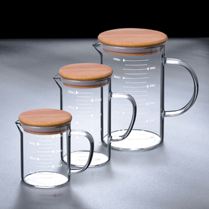 家用玻璃量杯带刻度玻璃杯耐高温烧杯大容量毫升计量杯奶茶店烘焙