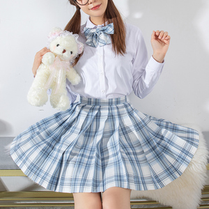 不死川jk制服格裙日系甜美全套女夏季百褶裙短裙领结学生正版裙子
