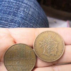 外国巴士底狱 法国十法郎铜币 真硬币纪念币 欧洲欧盟纪念收藏币