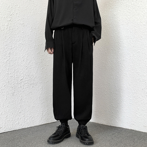 搭配马丁靴的裤子男款秋冬英伦雅痞男装9分卫裤美式高街束脚西裤