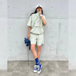 休闲运动服套装女新款夏季高级感时尚防晒衣短裤两件套酷女孩穿搭