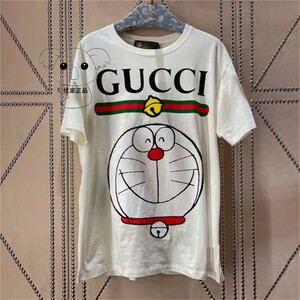 gucci/古驰 新款 多啦a梦联名款 字母logo叮当猫短袖男t恤女上衣