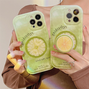 扎染青柠片适用iphone13promax苹果12手机壳11支架款xs新款xr防摔