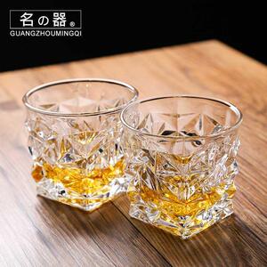 洋酒杯四角杯钢化杯玻璃威士忌杯白酒杯家用烈酒杯子酒吧啤酒杯