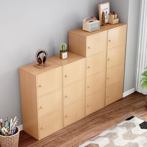 顾客存包柜木质柜子储物柜带门带锁班级收纳柜落地书柜书架置物l