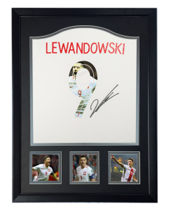 莱万多夫斯基 2018波兰国家队 亲笔签名 足球服球衣 含证书裱框