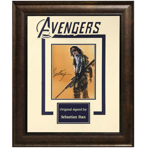 漫威复仇者联盟冬兵塞巴斯蒂安斯坦亲笔签名照片含证书复联logo