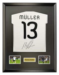 托马斯穆勒 2010世界杯德国队亲笔签名 足球服球衣 含证书 裱框