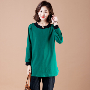 秋衣女外穿宽松绿色