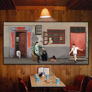 70年代怀旧画装饰画茶餐厅墙面80 90复古怀旧挂画酒楼小卖部壁画