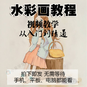 水彩教程网课电子版课程视频教学入门手绘美术培训人物风景绘画