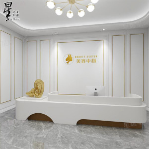 欧式3d石膏线壁纸沙发背景公司形象墙服装店直播间美容院前台墙纸