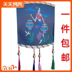 云南民族工艺品手工皮画 羊皮画长方画 装饰品挂画家居酒吧装饰品