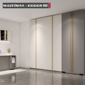 伟天重庆爱格板全屋定制简约板式整体拼色衣柜定做衣帽间柜子定制