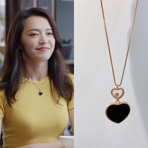 虎年新款日韩姚晨同款爱心项链红黑玛瑙肖邦气质锁骨链