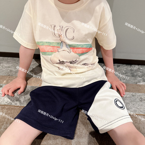 夏季新款潮牌童装蘑菇兔子图案儿童棉质短袖T恤男女童休闲高定T