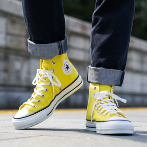 日产匡威converse all star j 1980s柠檬黄高低帮男女情侣帆布鞋