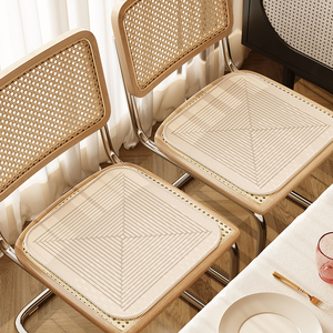 日式冰丝餐椅垫侘寂风家用餐厅坐垫简约木凳座垫办公室久坐屁垫子