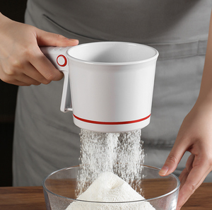 日本进口面粉筛烘焙半自动过筛器家用蛋糕辅食糖粉过滤网筛粉工具