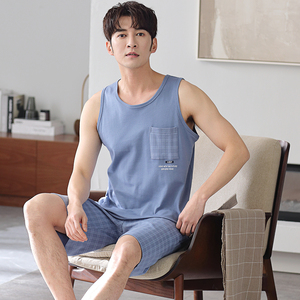 罗丽丝睡衣男士家居服纯棉