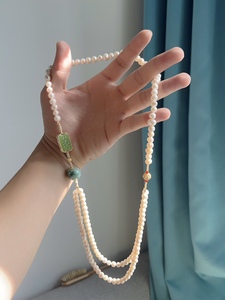 古典新中式典雅国风大自然气质饰品项链锁骨女富贵感珍珠新款