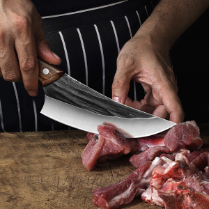 德国手工锻打剔骨专用刀杀猪专业剃骨分割卖肉割肉猪肉屠夫尖刀