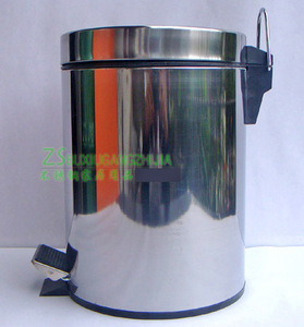 3升-20升大小号亮光不锈钢壳脚踏卫生桶有盖带手提内桶塑料垃圾桶