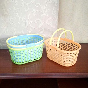 小号塑料小提篮双提手收纳篮小花篮厨房收纳筐糖果篮薄款数量包邮