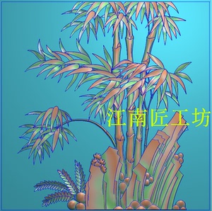 精雕图jdp灰度图bmp电脑浮雕 3133花鸟 书柜竹子
