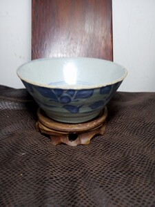 0012人付款淘宝明代民窑青花手绘凤纹斗笠碗 仿古瓷器古玩古董旧货老