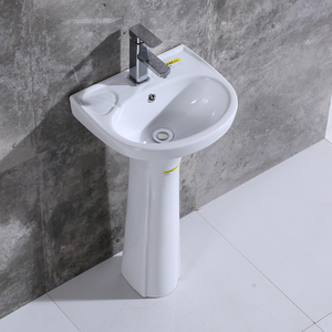 小号立柱盆陶瓷洗脸盆厕所洗手盆一体式面盆池卫生间阳台落地简易