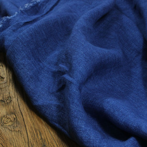 瓦娜家原创 高端纯亚麻士林蓝色砂洗服装袍子裙子裤子春秋夏面料