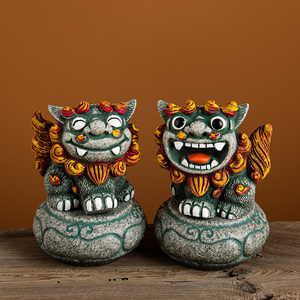 石敢当喜狮闽南风狮爷对狮书桌摆件闽南厦门泉州文创礼物