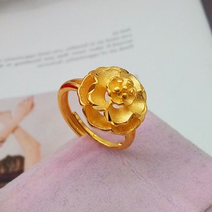 戒指女24k金玫瑰金