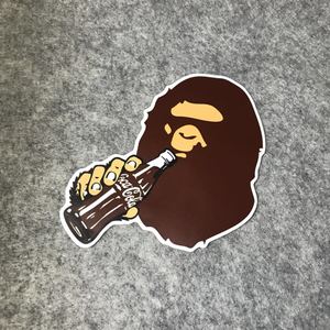 个性汽车摩托改装车贴后喝饮料猿人头bape 卡通漂移机车摩托d718