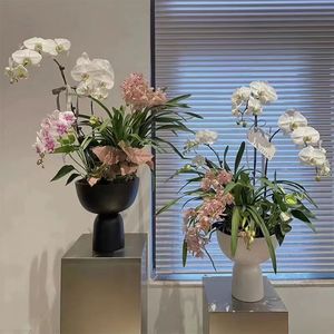 欧式新款网红阳台陶瓷花盆北欧室内创意个性高级蝴蝶兰专用花盆
