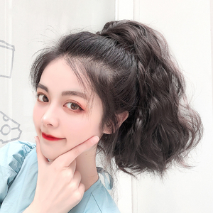 玉米烫短马尾假发女2021新款抓夹假马尾辫短款卷发尾高马尾假发片