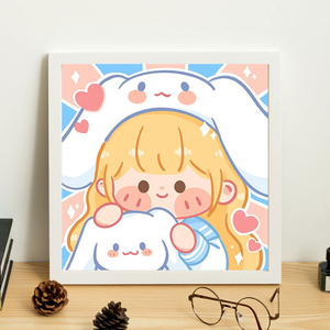 数字油画diy填色动漫可爱卡通手绘涂色画画三丽鸥小学生手工定制