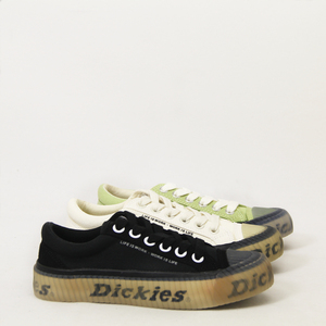 Dickies2023男女款低帮米黑绿色拼接绒布透明底时尚帆布鞋