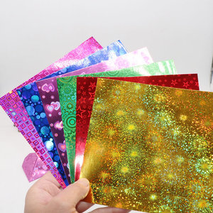 闪光纸镭射彩色正方形亮光卡纸儿童手工制作材料