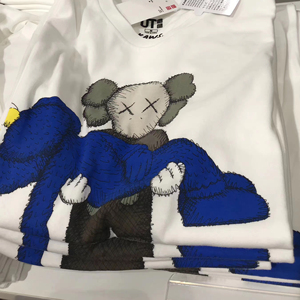 kaws联名短袖男女印花圆领t恤 夏季宽松上衣休闲卡通ut芝麻街上衣